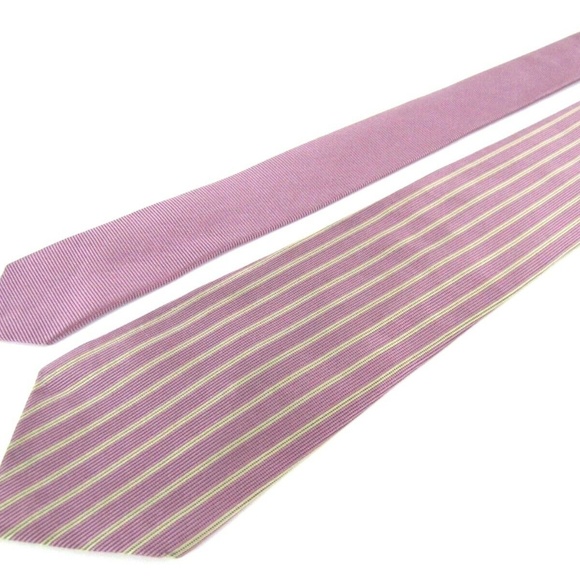 DUCHAMP Tie Champagne Pink Vertical Stripes Slim - Picture 7 of 7